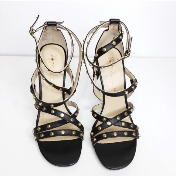 Boston Proper black studded strappy heels size 8 - Picture 2 of 6